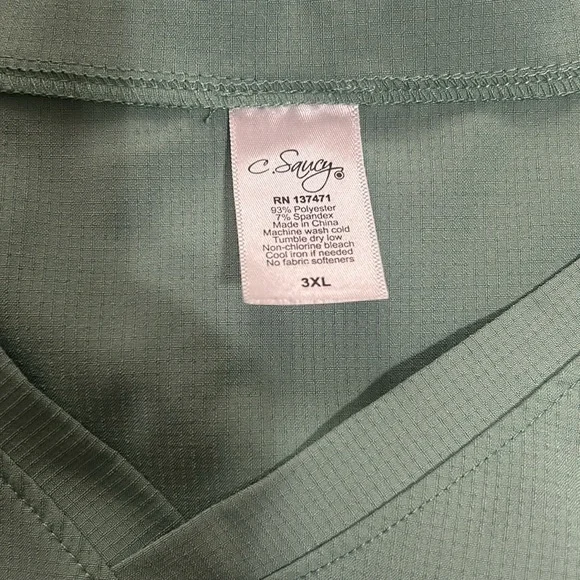 Surgical Green, C. Saucy Scrub Top, 3XL - Picture 6 of 6